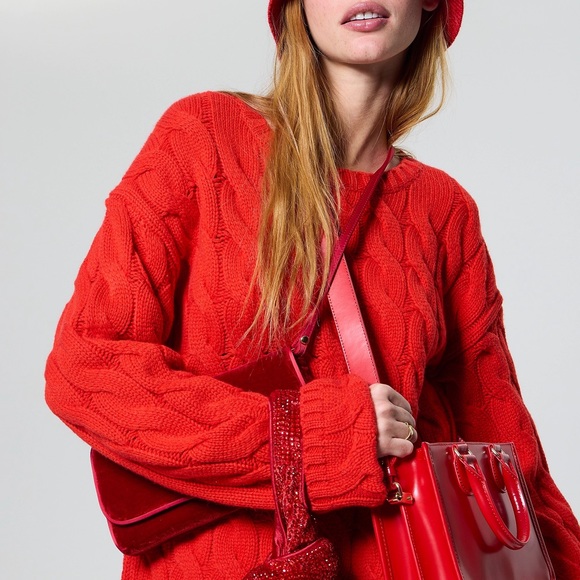 J.Crew Cotton Cable-Knit Side-Slit Crewneck Sweater Size L-XL - Picture 3 of 16